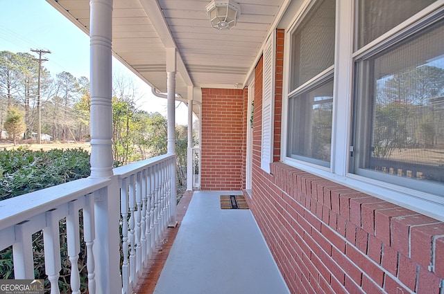 view of patio featuring a porch