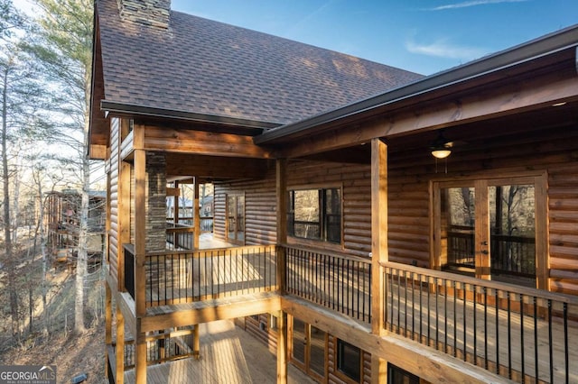 deck with french doors