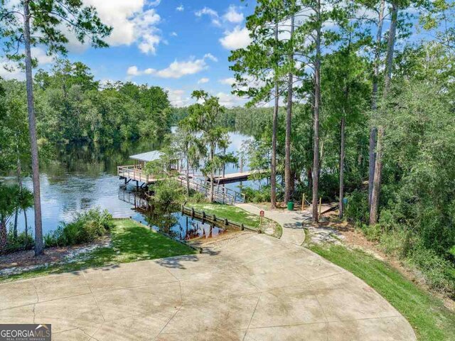 203 Park View Ln, Kingsland, GA 31548 - dock with a water view and a boat ramp