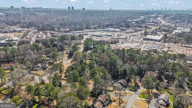 aerial view with a city view