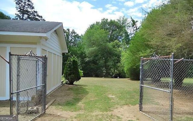 view of yard with fence