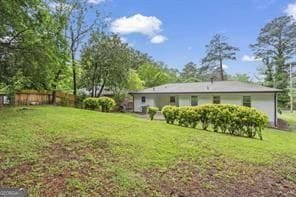 view of yard featuring fence