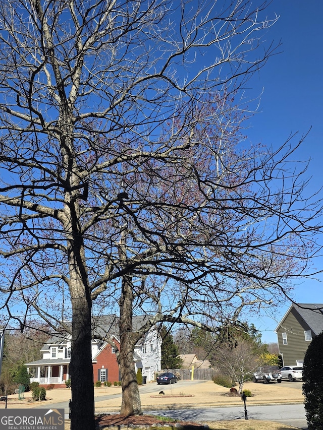 view of road featuring a residential view