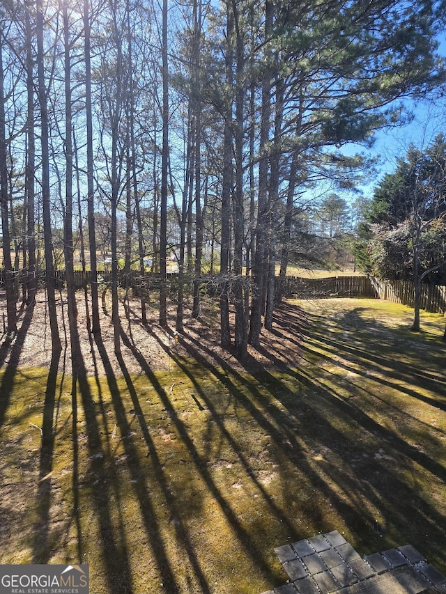 view of yard featuring fence