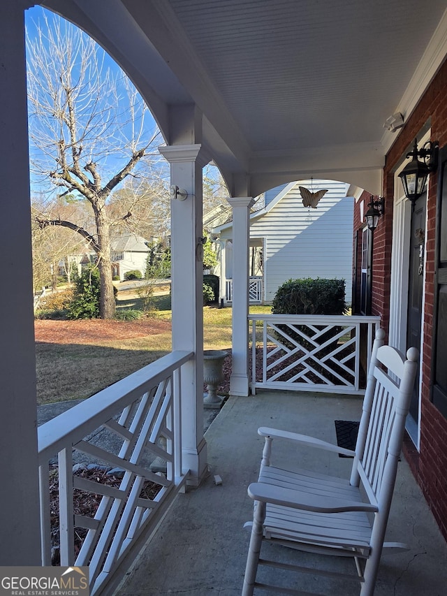 view of patio / terrace featuring a porch