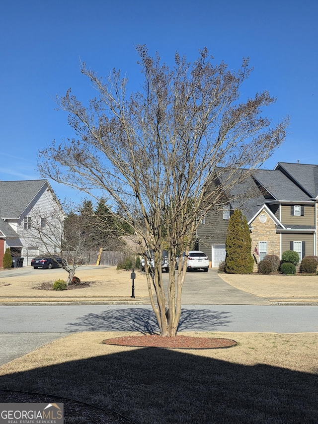 view of road with a residential view