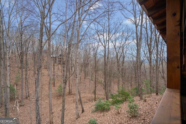 view of nature featuring a wooded view