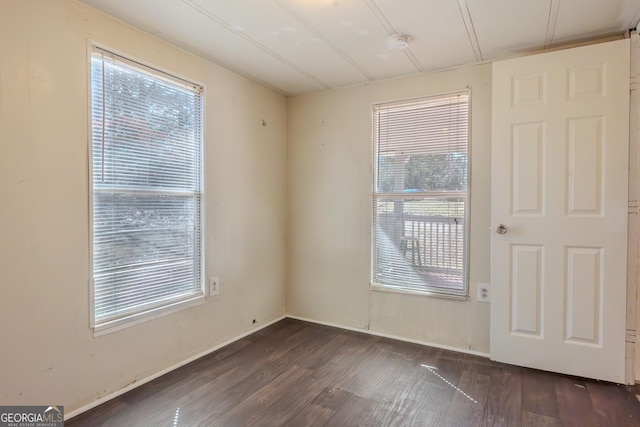 empty room featuring dark wood-style floors