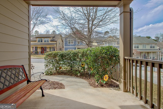 view of patio / terrace with a residential view