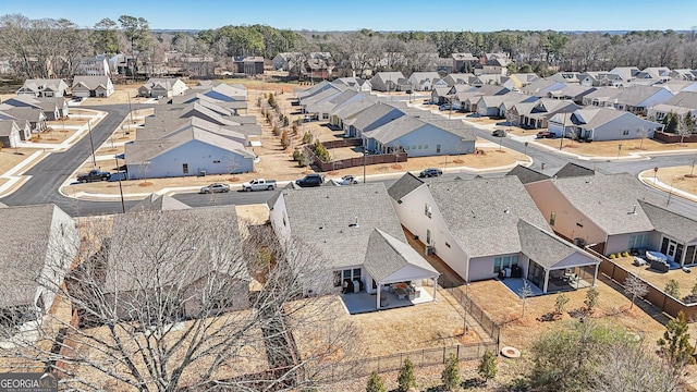 aerial view with a residential view