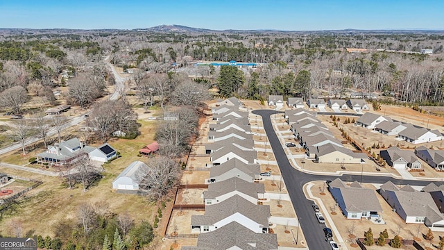 aerial view featuring a residential view