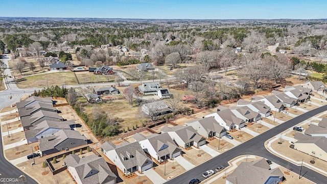 aerial view with a residential view