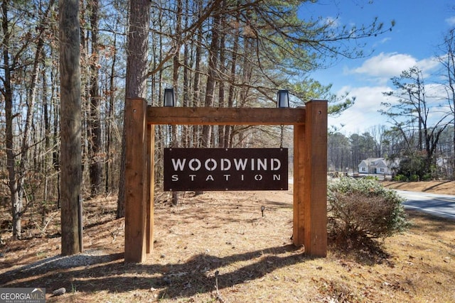 view of community sign