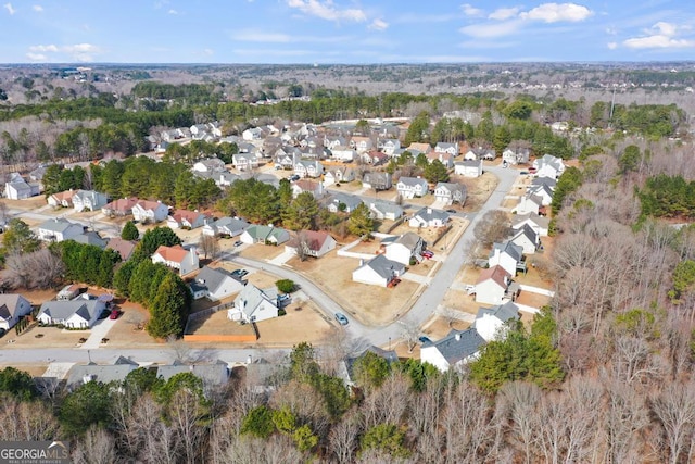 aerial view with a residential view