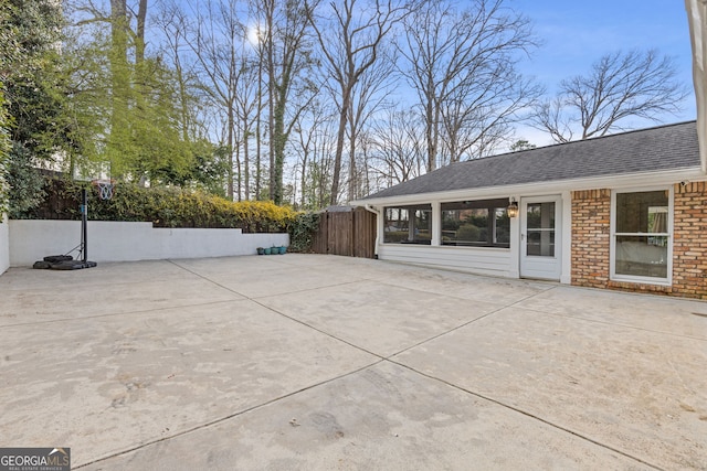 view of patio with fence