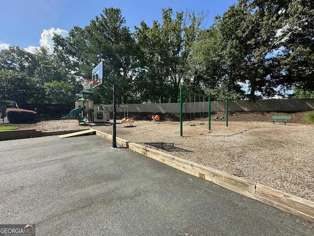 community playground with fence