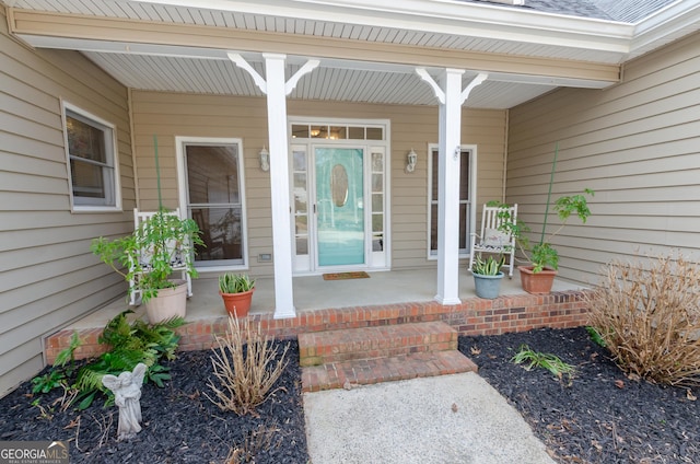 property entrance with a porch