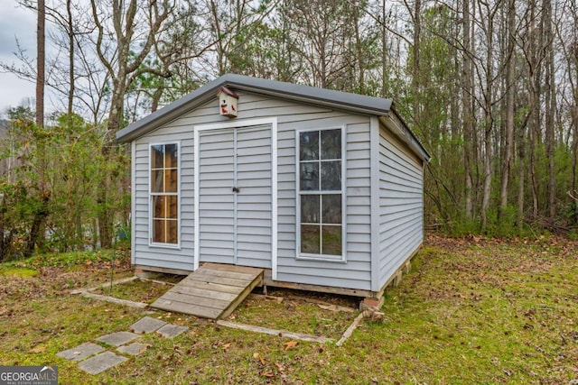 view of shed