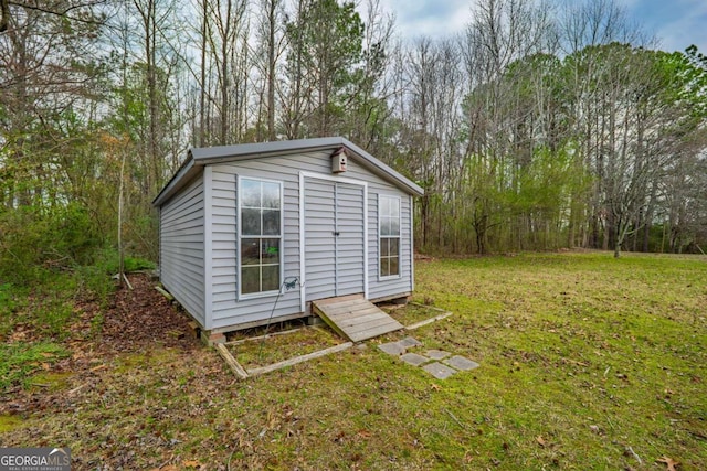 view of shed