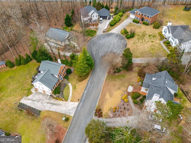 bird's eye view featuring a residential view