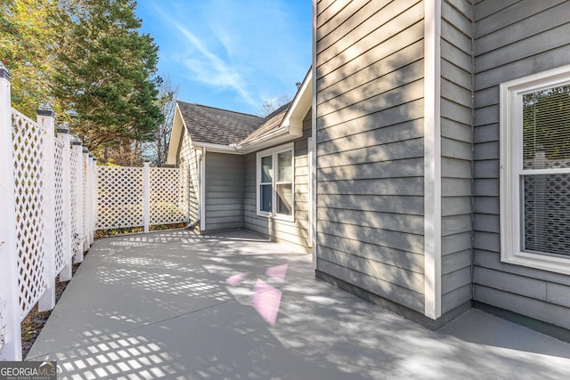 view of patio / terrace with fence