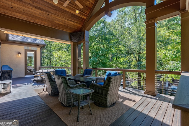 deck with outdoor lounge area