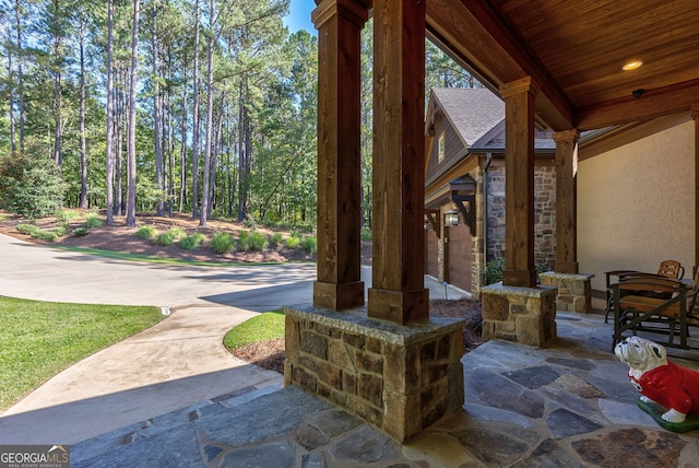 view of patio with covered porch