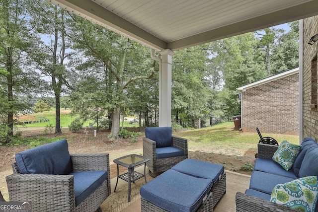 view of patio / terrace featuring an outdoor living space