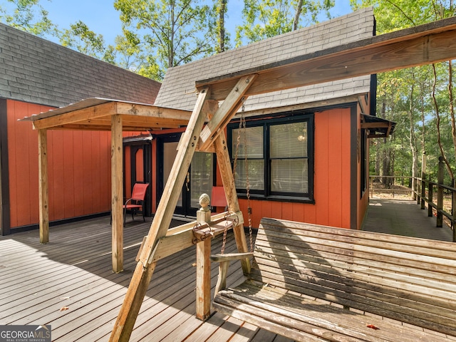 view of wooden deck