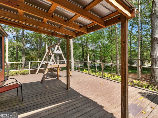 view of wooden deck