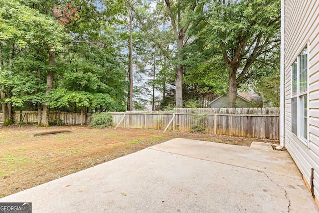 view of patio with a fenced backyard