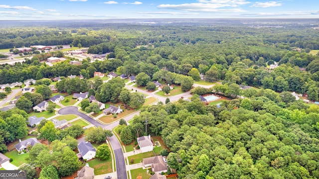 bird's eye view with a residential view and a view of trees