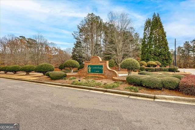 view of community sign