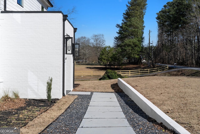 view of yard with fence