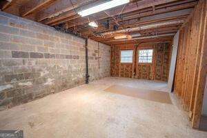 basement featuring a garage