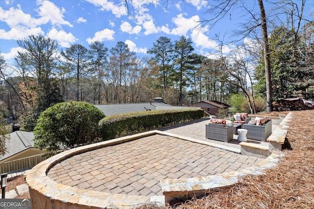 view of patio / terrace featuring an outdoor living space