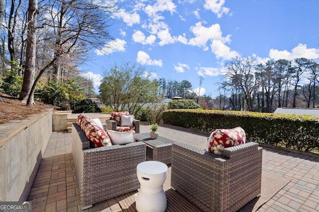 view of patio featuring outdoor lounge area