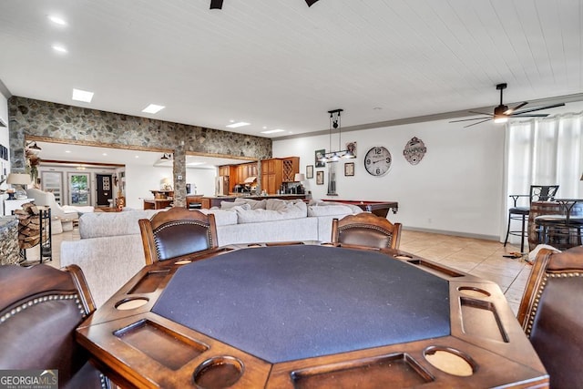 127 Sportsman Cir NE, Milledgeville, GA 31061 - dining space featuring light tile patterned flooring and a ceiling fan