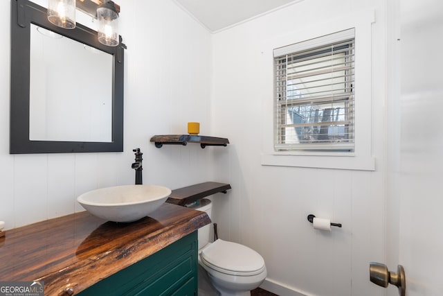 bathroom with toilet and vanity