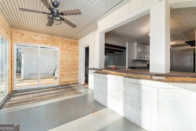 view of patio with a ceiling fan