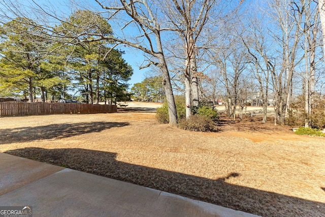 view of yard with fence