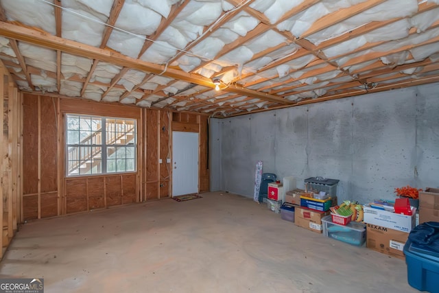 interior space featuring concrete floors