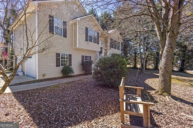 view of home's exterior featuring a garage