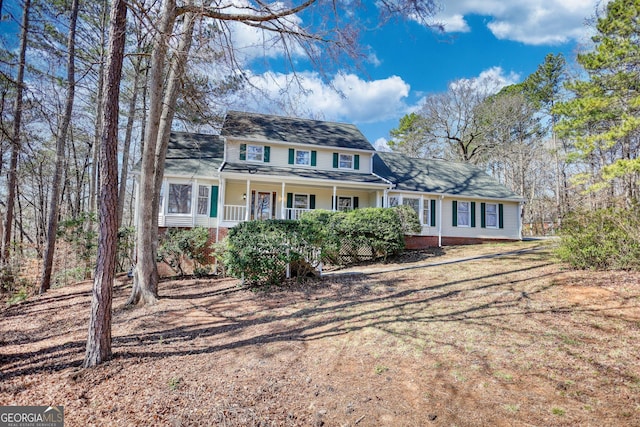 view of front of home featuring a porch