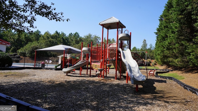 community playground with fence