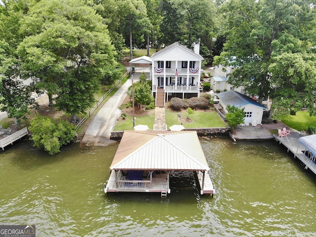 375 Templeton Cir, Mansfield, GA 30055 - dock featuring a water view and a lawn