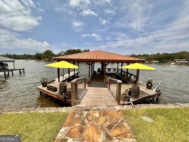 375 Templeton Cir, Mansfield, GA 30055 - dock area featuring a water view and boat lift