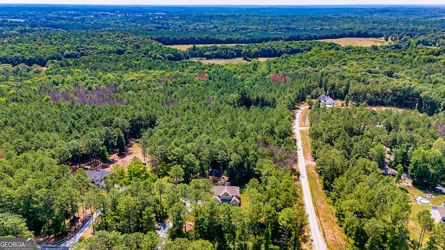 aerial view with a forest view