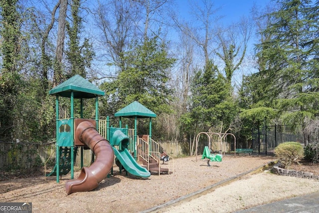 community playground featuring fence