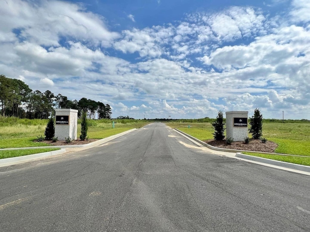 view of street featuring curbs